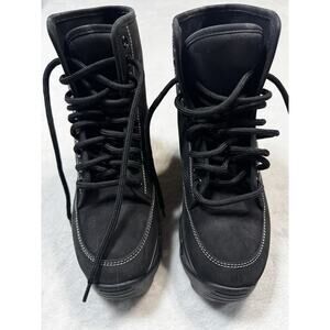 IRI Combat Hiker Boots Women’s EU 36 US 6 Coal Black Suede Leather Made in Italy